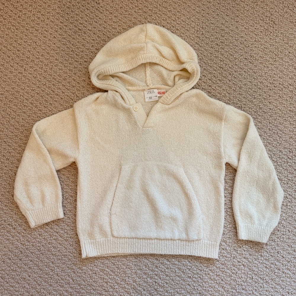 Zara Off-White Textured Summer Sweater size 4-5Y